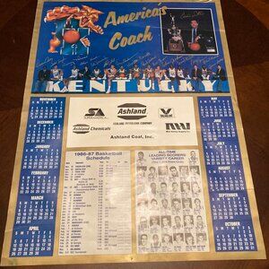 RARE Vintage 86-87 UK Wildcat Basketball Schedule Calendar Ashland Petroleum Ads